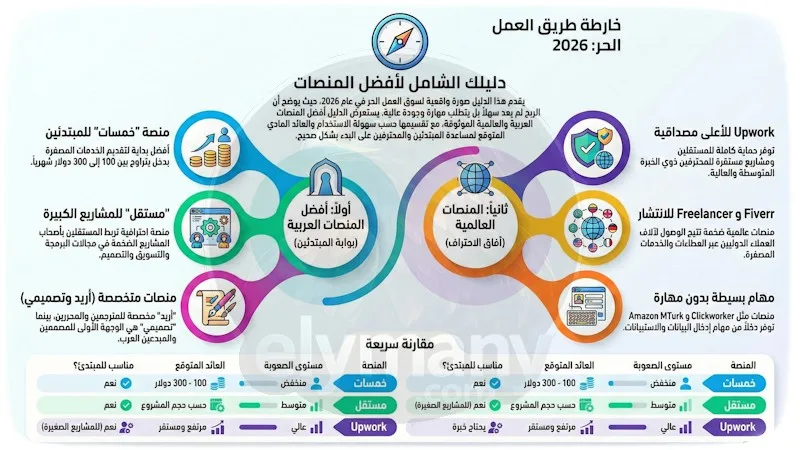 أفضل مواقع العمل على الإنترنت 2026 | مواقع عربية وأجنبية موثوقة 2 أفضل مواقع العمل على الإنترنت