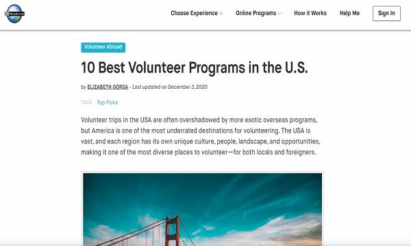 10 Best Volunteer programs in the U.S.A