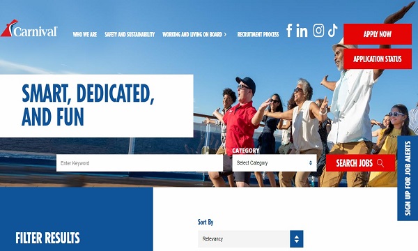 سافر مع وظيفة من 400 وظيفة 2 Carnival Shipboard Careers