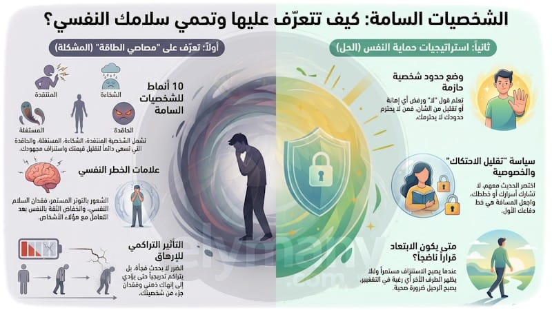 10 شخصيات سامة في حياتك: كيف تتعامل معهم وتحافظ على صحتك النفسية؟ 2026 2 10 شخصيات سامة في حياتك: كيف تتعامل معهم وتحافظ على صحتك النفسية؟