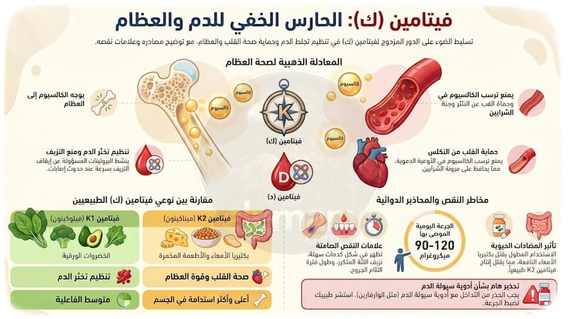 فيتامين ك‎ (Vitamin K): ‎فوائده، أعراض نقصه، وأضرار زيادته