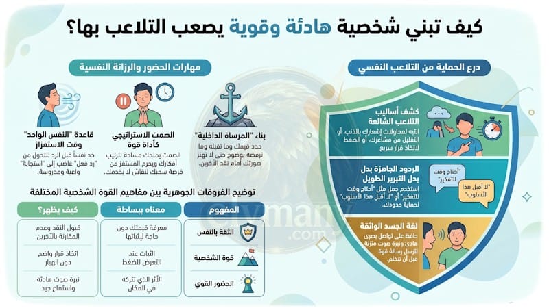 كيف تبني شخصية هادئة يصعب التلاعب بها؟ 7 مهارات نفسية للثقة والحضور القوي