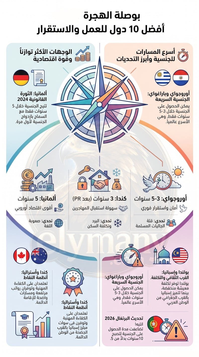 أفضل 10 دول للهجرة والعمل