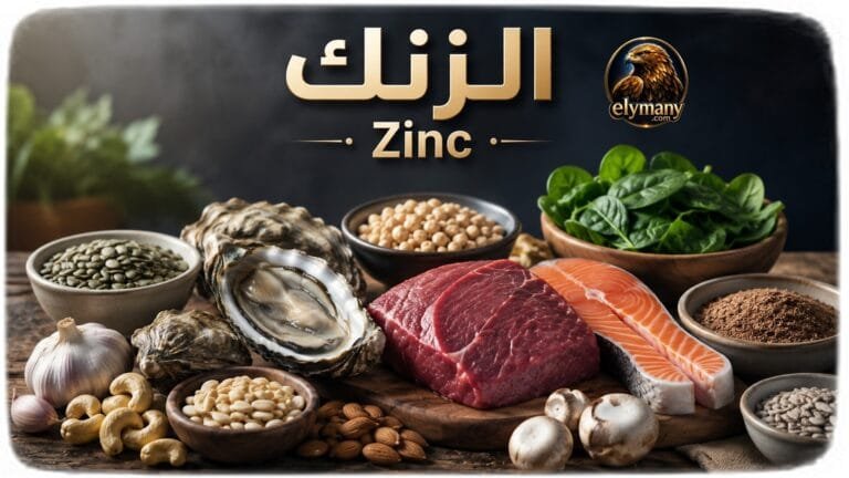 الزنك (Zinc): الفوائد، أعراض النقص، أضرار الزيادة، وأفضل المصادر الغذائية