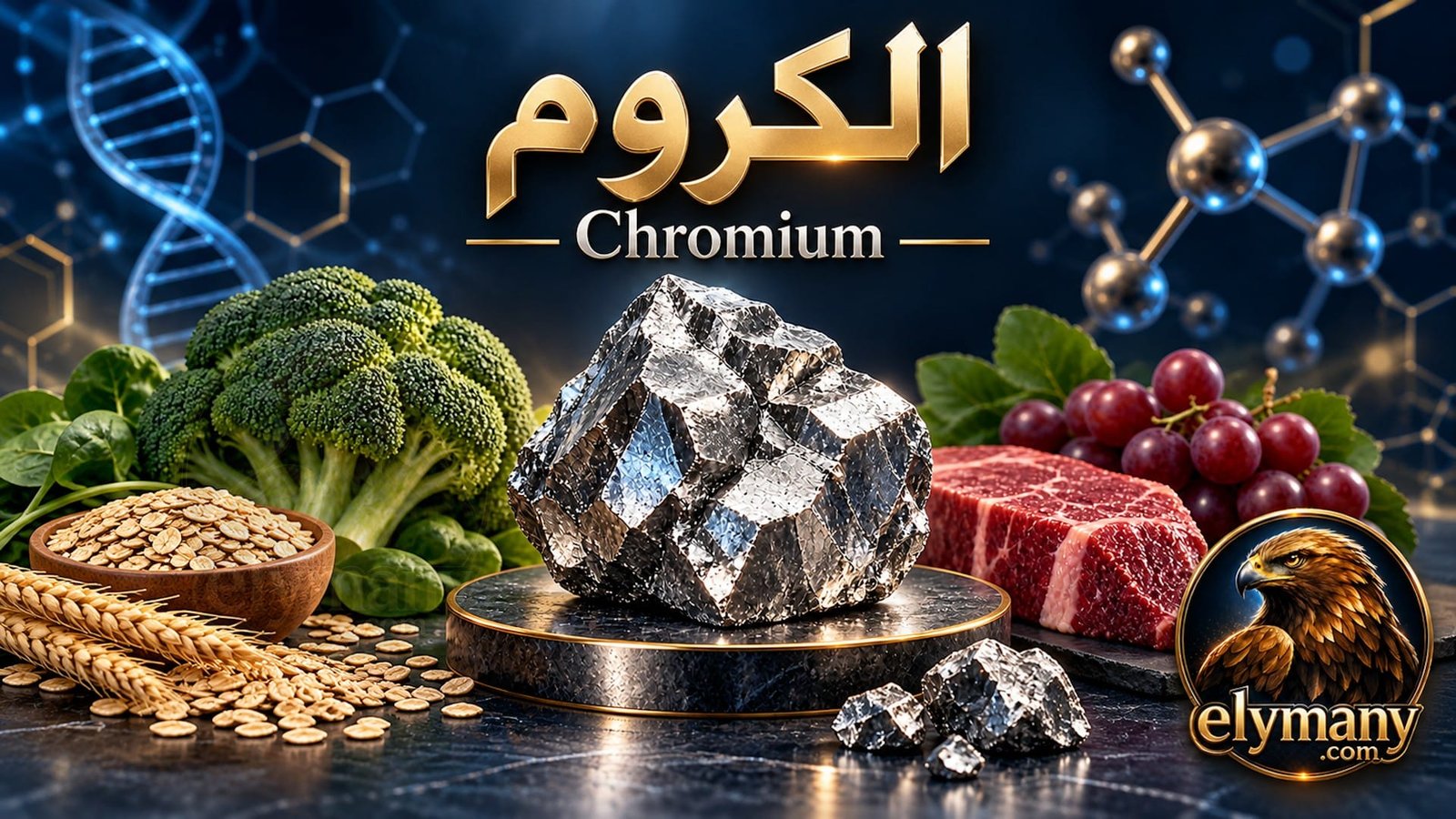 الكروم‎ (Chromium): ‎الفوائد، أعراض النقص، أضرار الزيادة، وأفضل المصادر الغذائية‎ ‎